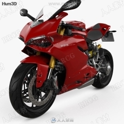 杜卡迪Ducati 1199 Panigale真实摩托车高质量3D模型