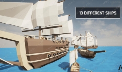 船舶船只低模道具Unreal游戏素材资源