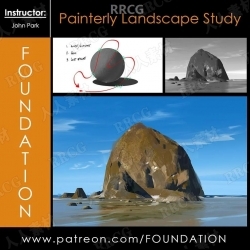 John Park海滩巨石风景数字绘画视频教程