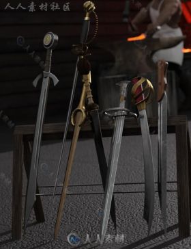 罗马帝国古典的短剑武器3D模型合辑