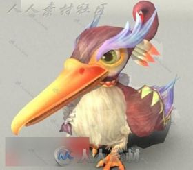 Q版搞怪大嘴鳥3D模型