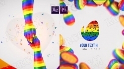 彩虹多彩效果物体背景LOGO动画演绎AE模板