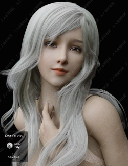 温柔优雅安静妆容女孩角色3D模型合集