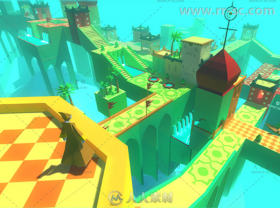幻想超酷极简艺术风格冒险游戏环境3D模型Unity游戏素材资源