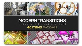 现代创意多边形特效动画叠加视频转场过渡AE模板Videohive Modern Transition Pack...
