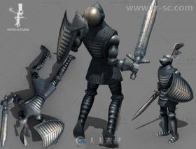 战士剑客英雄包人类人形生物角色3D模型Unity游戏素材资源