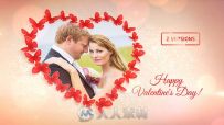甜蜜情人节蝴蝶心形包装动画AE模板 Videohive Sweet Butterflies Valentine's Day ...
