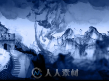 水墨中国建筑艺术长城城市风景中国风LED大屏幕背景视频素材