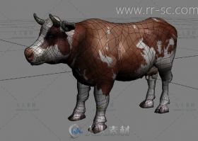 现实一只奶牛3D模型