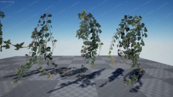大片藤蔓树叶网格渲染道具UE4游戏素材资源