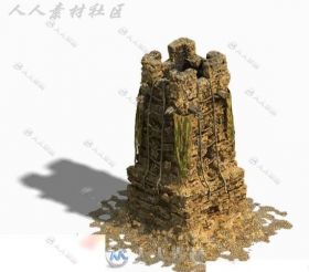 古代游戏场景烽火台3D模型