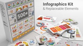 500多款企业数据统计信息图表动画展示幻灯片AE模板Videohive Infographics Kit & ...
