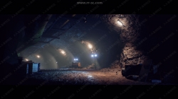 神秘黑暗复古冷战时期地下洞窟环境3D模型Unity游戏素材资源