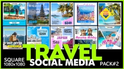 社交媒体旅游旅行宣传动画AE模板
