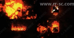 火焰碰撞爆炸特效Logo演绎动画AE模板