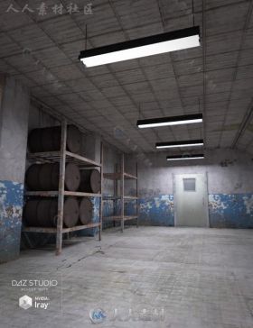 陈旧的工业走廊室内场景环境3D模型合辑