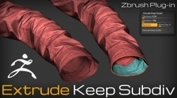 Extrude Keep Subdiv模型挤出保持细分Zbrush插件