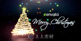 美丽的粒子圣诞树圣诞节开场幻灯片AE模板 Videohive Christmas Wishes 19016241