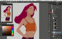 PhotoShop软件绘制充满活力的女性角色全过程解析 超详细数字绘画教程
