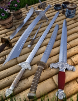 复古尖锐锋利匕首长剑3D模型合集
