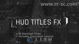 高科技数据信息图表界面科幻文字标题动画展示AE模板Videohive HUD Titles FX 2017...