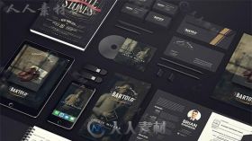 现代时尚黑色视觉设计企业名片展示视频包装AE模板Videohive Black Mock-up Video ...