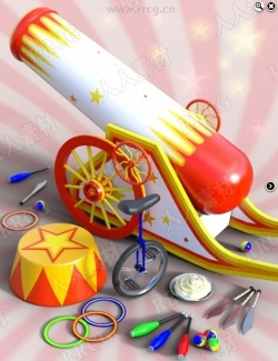 马戏团表演魔术道具3D模型合集
