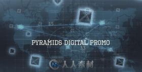 科技感数字金字塔图片展示宣传片视频包装AE模板Videohive Digital Pyramid Promo ...