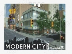 现代城市3D都市环境场景Unity游戏素材资源
