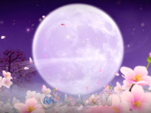 梅花中秋月亮月色舞蹈诗歌朗诵婚礼婚庆舞台LED背景视频素材