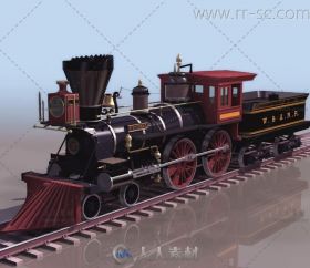 现实蒸汽火车头3D模型