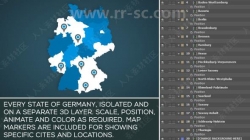 德国地图标注创意设计AE模板合集