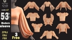 53组女性服饰袖子3D模型合集