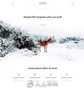 冬日风格网页设计indesign模板PSD Web Template - Crios