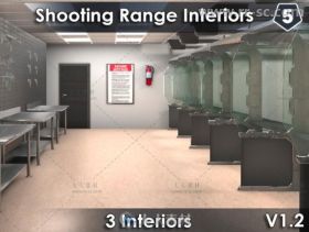 室内射击靶场城市环境3D模型Unity游戏素材资源