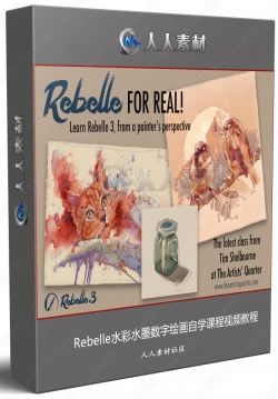 Rebelle 3水彩水墨数字绘画自学课程视频教程