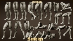 26组逼真男性腿部姿势动作3D模型合集