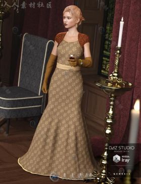 现代盛大活动女性优雅的晚礼服3D模型合辑