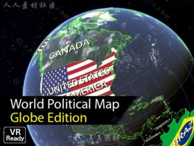 完整的环球版世界政治地图GUI编辑器扩充Unity游戏素材资源