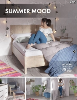 夏季温馨优雅女性清凉卧室3D模型合集