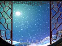 月光雪景古典戏曲视频素材