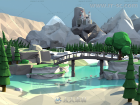 美丽的低多边形风景环境3D模型Unity游戏素材资源