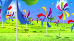 风车七彩热气球想飞就飞舞台背景视频素材