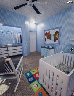 温馨可爱育婴室儿童房3D模型合集
