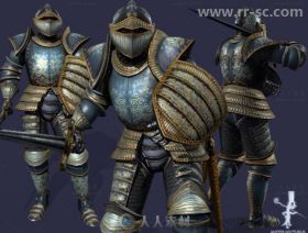 下马的骑士人类人形生物角色3D模型Unity游戏素材资源