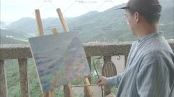 风景油画写生视频素材