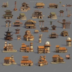 剑灵游戏资源角怪物含动作场景ui特效图3D模型合集