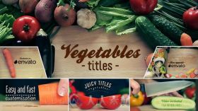 创意明亮美味的蔬菜展示标题动画视频包装AE模板Videohive Vegetables Titles 7502130