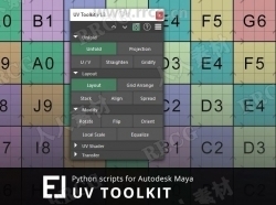 UV Toolkit自动简化UV扩展布局Maya插件