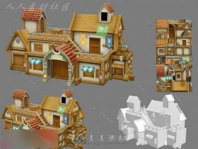 好看的卡通楼房3D场景模型